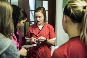 Nursing students engaged in community service