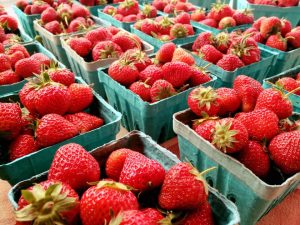 Strawberries at the Gray Street Farmers Market 
