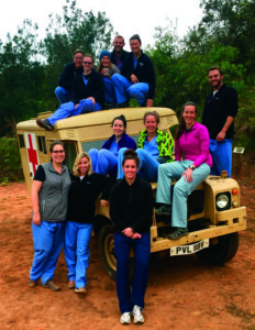 Dr. Hodge and medical students during a service learning trip to Tanzania.