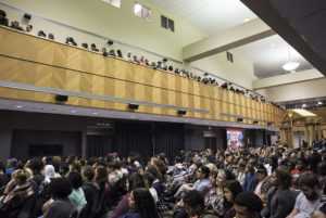 A full house turned out to see Angela Davis speak.