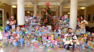 UofL’s House Staff Council collected 886 toys for Toys for Tots in 2016.