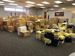 The UofL Athletic Department tweeted out this photo of the shipment it is sending to Houston victims. 