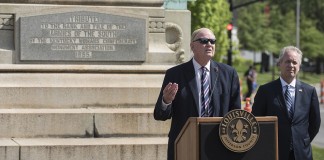 UofL President Ramsey, Louisville Mayor Fischer announced the Confederate statue on Third Street will be moved to a yet-to-be-determined location.