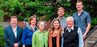 L-R: Chris, Sharon, Marilyn, Sara, Jon (checkered shirt), John and Matt Sanders.