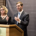 Jennifer Middleton, assistant professor of social work, and Kentucky Attorney General Andy Beshear discuss research about sex trafficking in homeless youth and the need to better identify and provide help for victims.