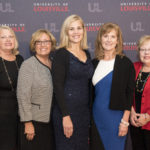 2017 University of Louisville School of Nursing Florence Nightingale Awards in Nursing recipients (left to right) Mary Beth Hurley, Carol Wright, Kristin Ashford, Gwen Moreland and Susan Jones. Not pictured: Linda Weston Kramer Tuttle.