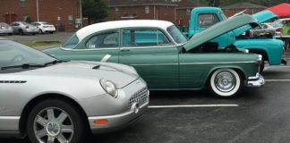 Vintage tricked-out rides like this gray Thunderbird, green Oldsmobile and turquoise Ford F-100 truck will again be featured at the Cancer Awareness Show on Saturday, June 9.