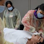 UofL Master's Entry into Professional Nursing students train in a clinical simulation.