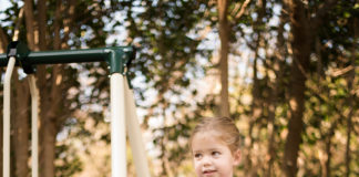 child on slide