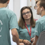 High school students from Kentucky's federal Promise Zone program take a break during their 2018 summer camp at the J.B. Speed School of Engineering on July 13, 2018.