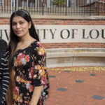 Mehwish and Maria Zaminkhan pose for a picture on UofL's campus.