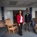 Kent School faculty Emma Sterrett-Hong and Maurice Gattis stand in a room of the soon-to-be opened Sweet Evening Breeze homeless shelter for LGBT youth.