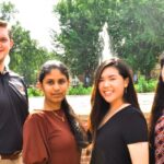 Chief editors of The Cardinal Edge, l to r, Sam Kessler, Jahnavi Sunkara, Betty Ngo and Priya Chandrashekhar