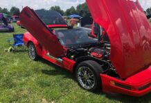 Vehicles such as this Corvette will be featured at the Cruzin’ for Cancer events, all benefitting the UofL Health – Brown Cancer Center.