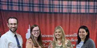 Glasgow Family Medicine Residency program 2021 graduates, left to right, Dillon Pender, Lauren Hansen, Laura Inabnitt and Emily Marsh.