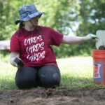 UofL student Chelsea Erbacher works at the site.