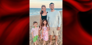 Cody Robinson and his family at the beach.