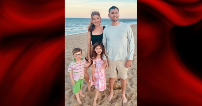 Cody Robinson and his family at the beach.