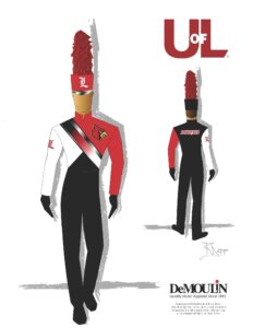 Cardinal Marching Band uniform design. 