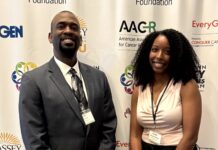 Paul Brown (left), and Andrea Ballinger, second-year UofL medical students, represented UofL at the 2024 Robert A. Winn Diversity in Clinical Trials Award Program in July. This summer, Brown and Ballinger conducted a study to help decrease health disparities in heart care.