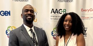 Paul Brown (left), and Andrea Ballinger, second-year UofL medical students, represented UofL at the 2024 Robert A. Winn Diversity in Clinical Trials Award Program in July. This summer, Brown and Ballinger conducted a study to help decrease health disparities in heart care.