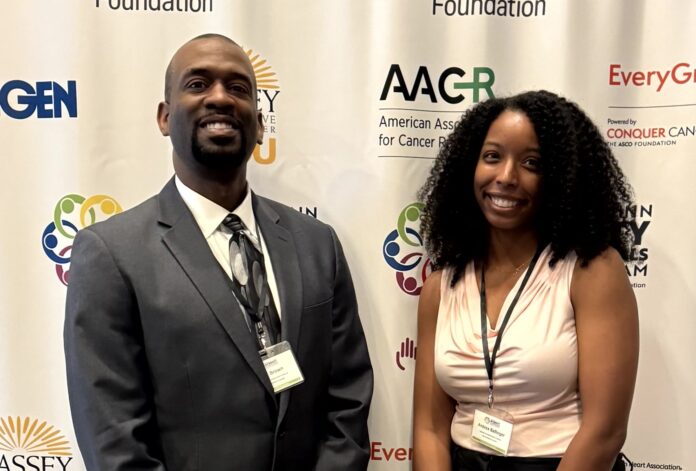 Paul Brown (left), and Andrea Ballinger, second-year UofL medical students, represented UofL at the 2024 Robert A. Winn Diversity in Clinical Trials Award Program in July. This summer, Brown and Ballinger conducted a study to help decrease health disparities in heart care.