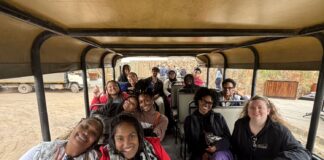 Muhammad Ali Scholars riding a bus in Cape Town, South Africa.