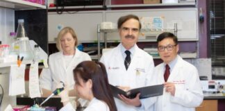 UofL cardiologist Roberto Bolli, center, leads a new, multicenter clinical trial of an IV-delivered stem cell therapy for heart failure at the University of Louisville and UofL Health. UofL photo.