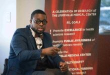 Oluwaferanmi Okanlami was the health equity keynote speaker at Research!Louisville.