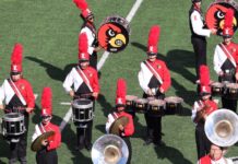 The Cardinal Marching Band at L&N Stadium on Saturday, Sept. 7. (Photo Credit: John-Michael Bassett)