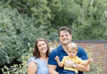 U.S. Marine veteran and University of Louisville student John Davis with his family.