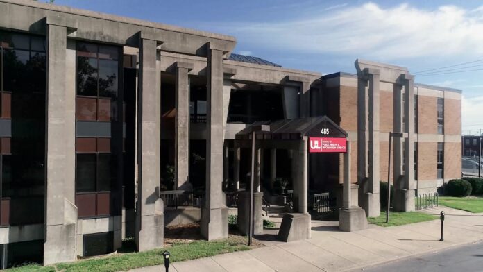 The exterior of the School of Public Health & Information Sciences.