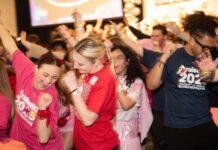 Students laughing and dancing.